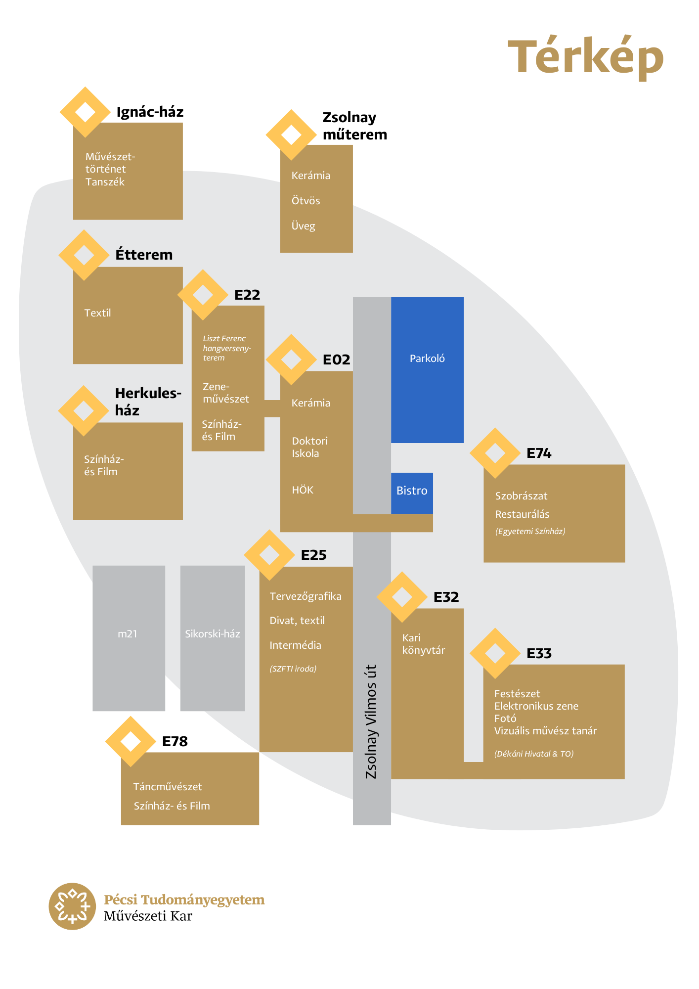 PTE Művészeti Kar térkép
