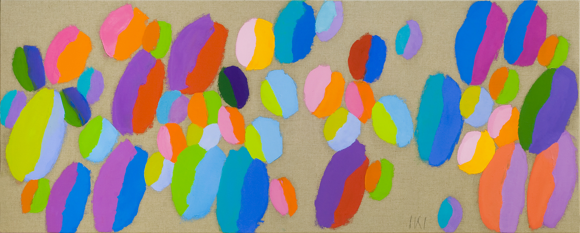 Sűrűsödő Hangtestek 2012 olaj vászon 80x200cm