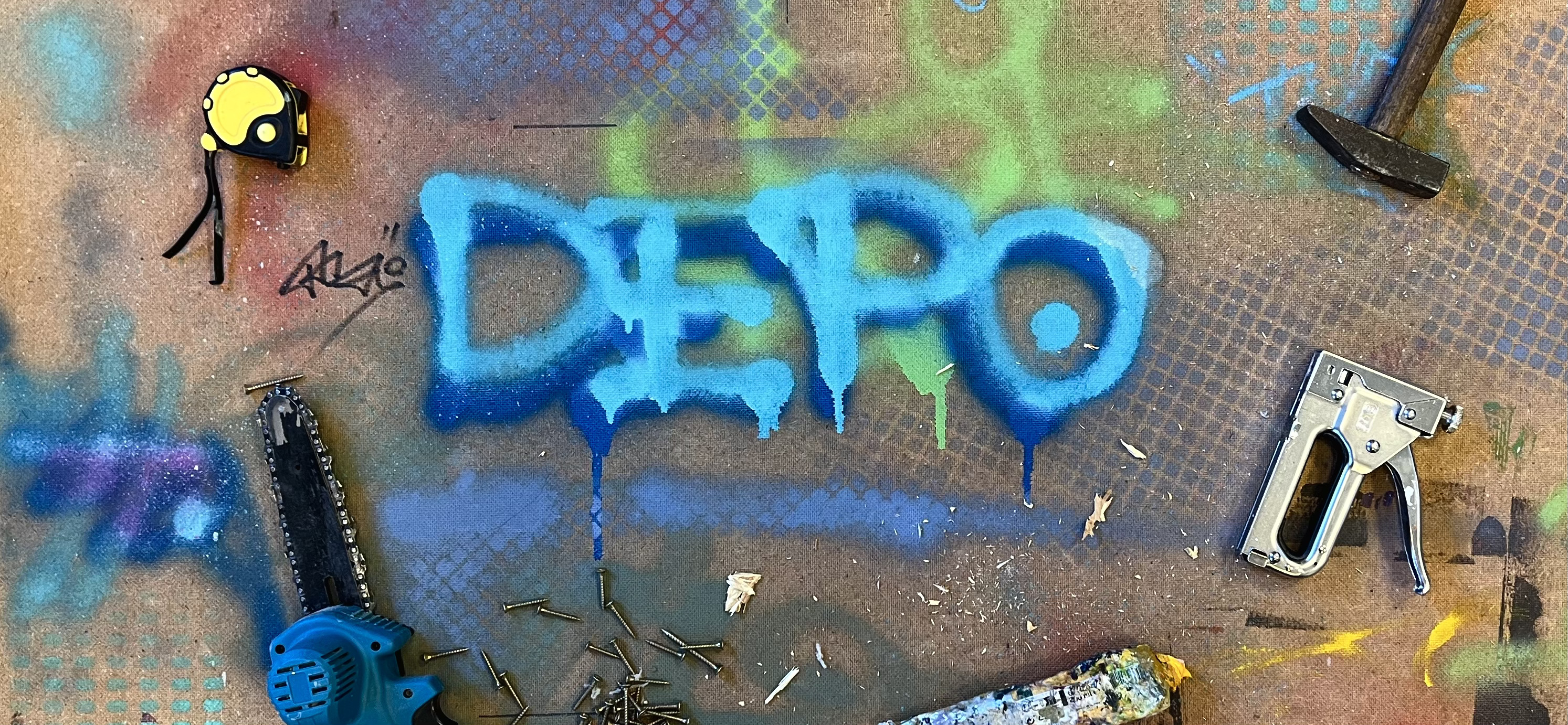 Depó, Boros Mihály és Kulifai Boldizsár, a PTE Művészeti Kar festőművész hallgatóinak közös kiállítása