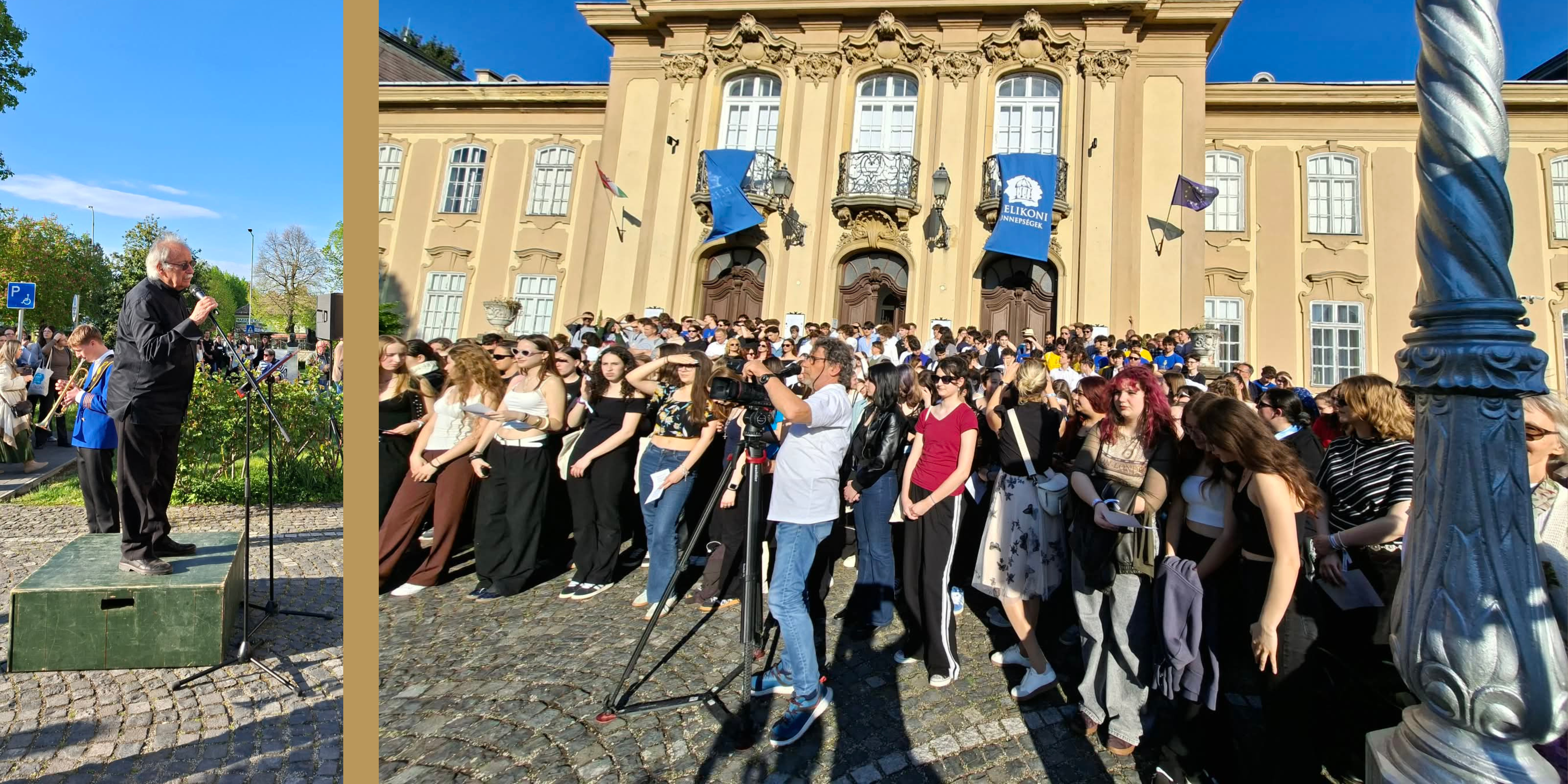 Kertész Attila, a PTE MK ZMI tanára vezényel a helikoni összkaron.