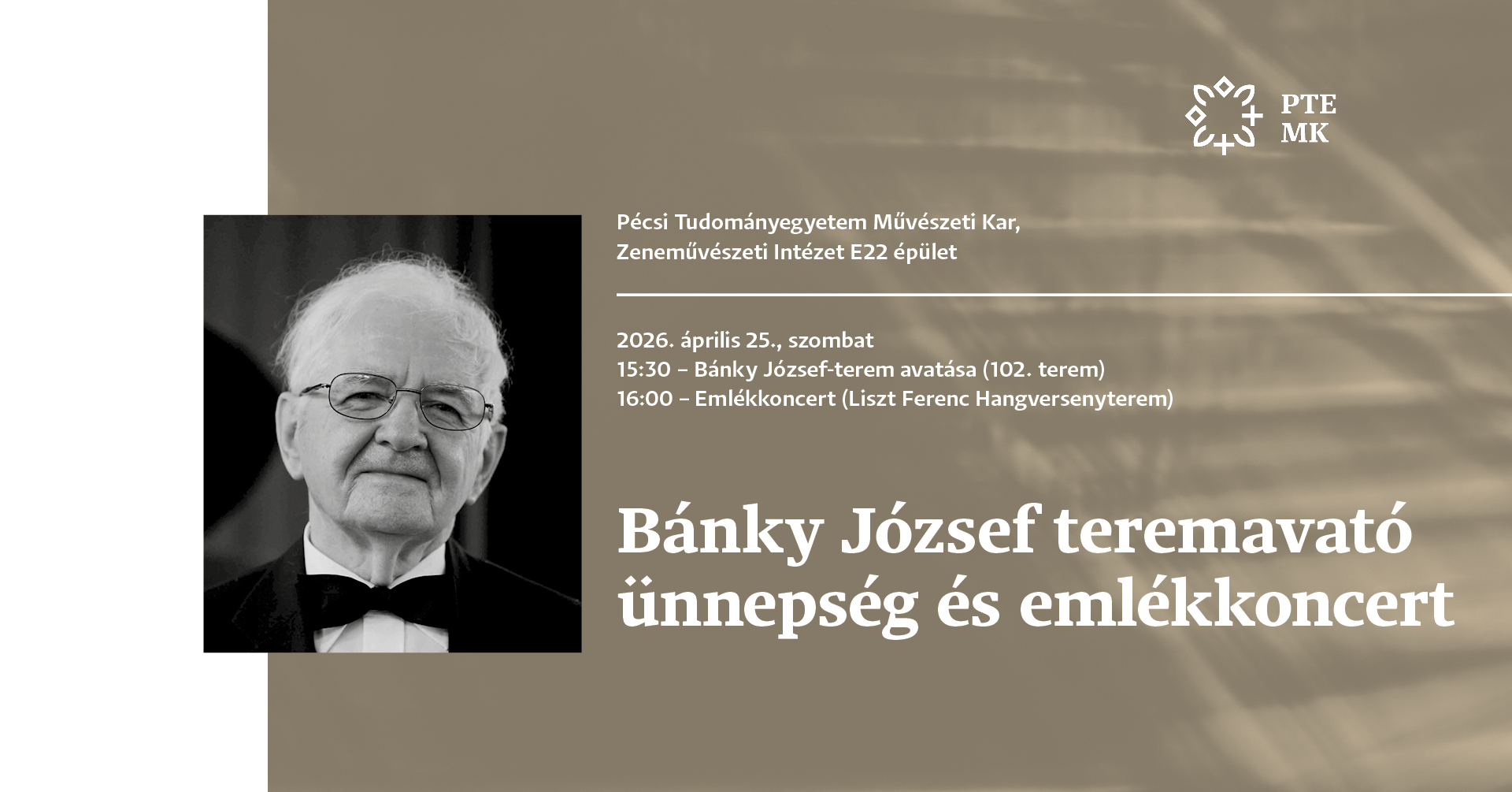 Bánky József teremavató ünnepség és emlékkoncert 2026. április 25.