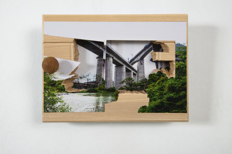 Háztartási hidak / Household bridges, 2023, lambda print, pvc, wood, 30 x 40 x 6 cm